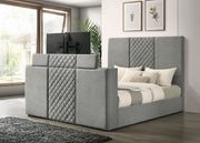 Tara 61-inch Upholstered  Panel TV Bed Grey