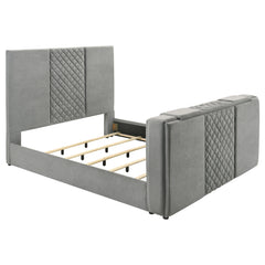 Tara 61-inch Upholstered  Panel TV Bed Grey