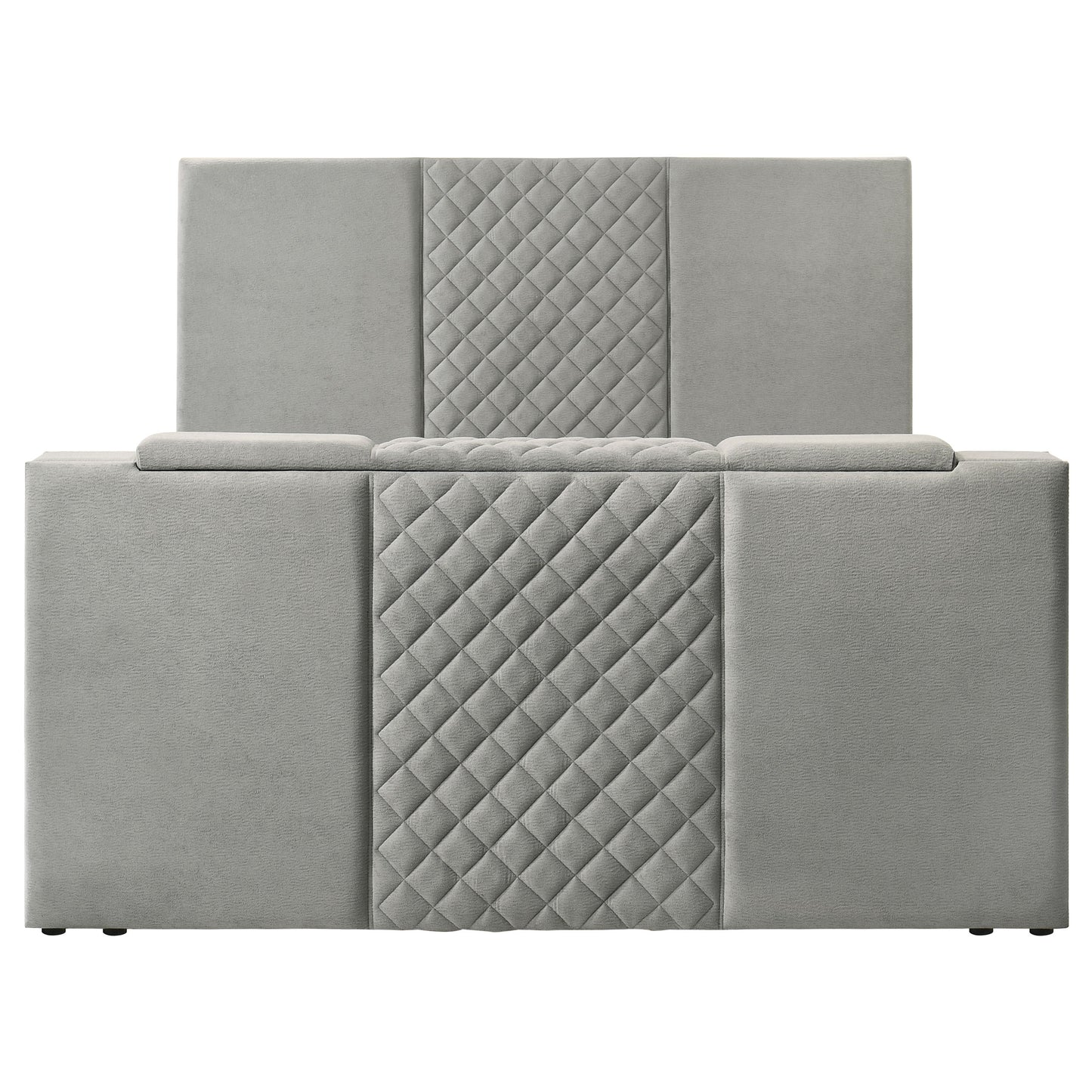 Tara 61-inch Upholstered  Panel TV Bed Grey