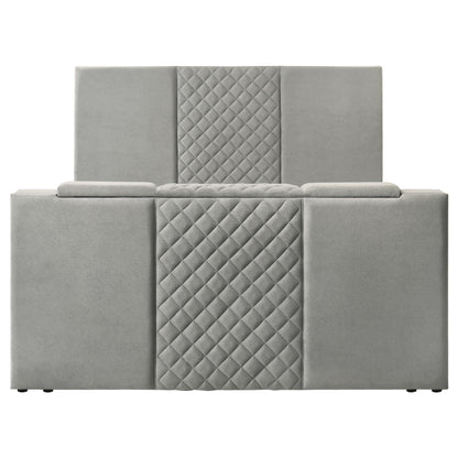 Tara 61-inch Upholstered  Panel TV Bed Grey