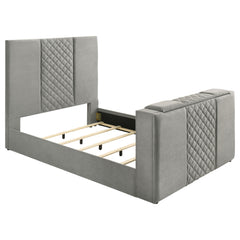 Tara 61-inch Upholstered  Panel TV Bed Grey