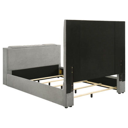 Tara 61-inch Upholstered  Panel TV Bed Grey