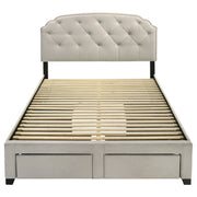 Marianna 4-drawer Upholstered Storage Bed Cream