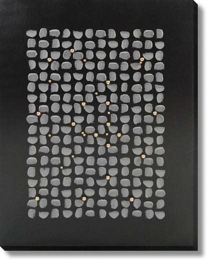 ''Midnight Mosaic Luxe'' Hand-painted Wrapped Canvas