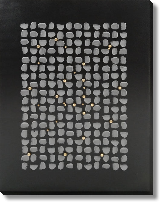 ''Midnight Mosaic Luxe'' Hand-painted Wrapped Canvas