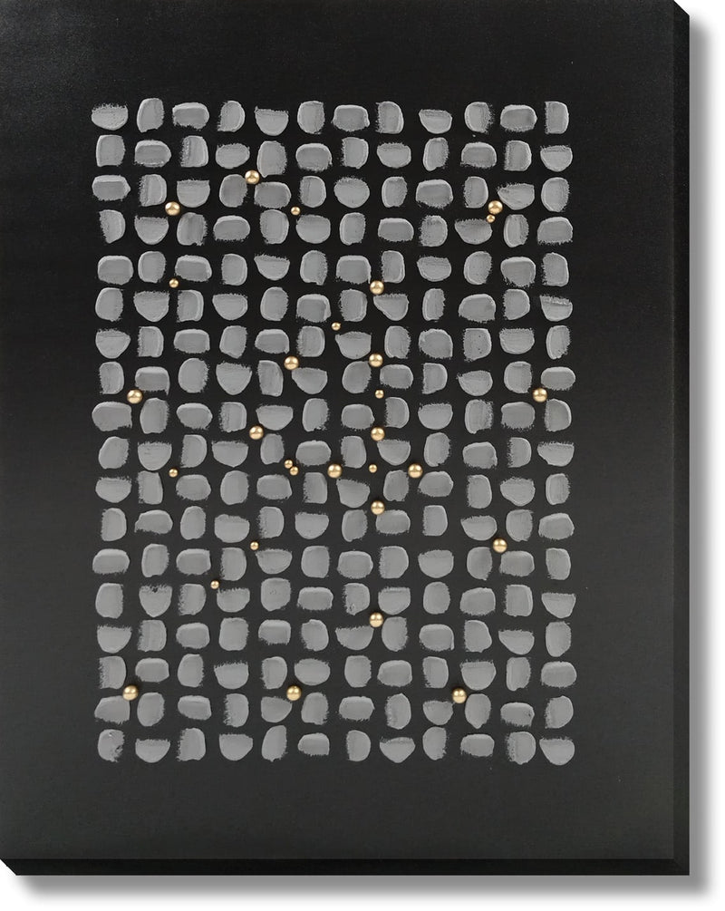 ''Midnight Mosaic Luxe'' Hand-painted Wrapped Canvas