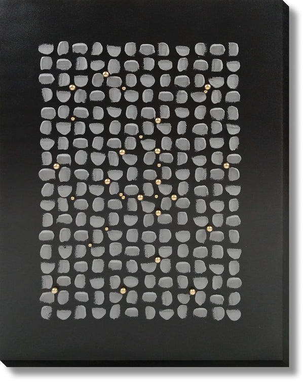 ''Midnight Mosaic Luxe'' Hand-painted Wrapped Canvas