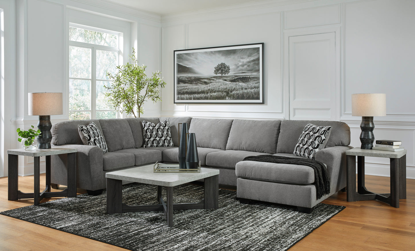 Birkdale Court 3-Piece Sectional with Chaise + Ottoman