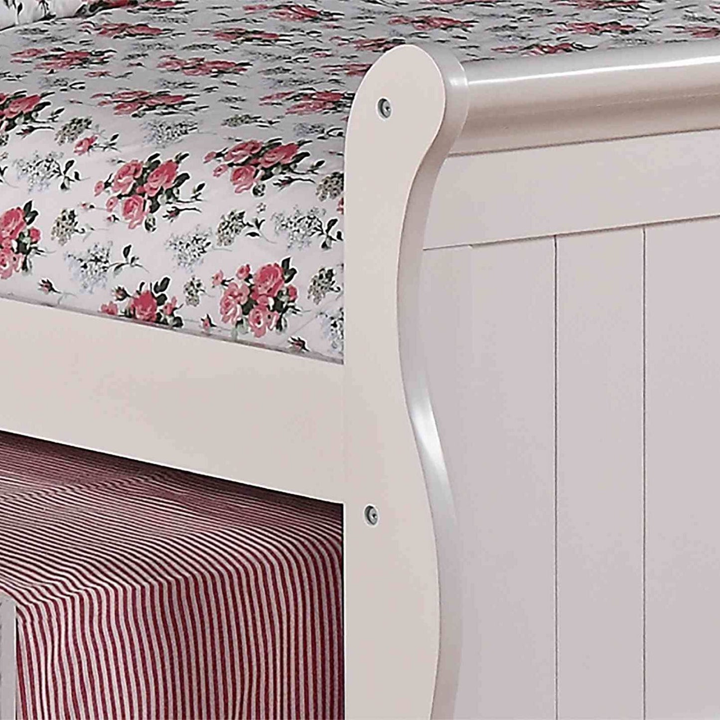 Cama de trineo blanca