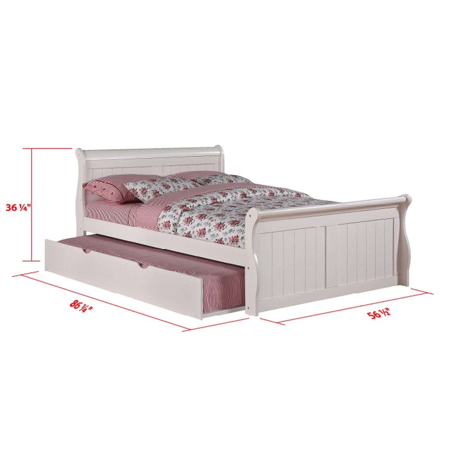 Cama de trineo blanca