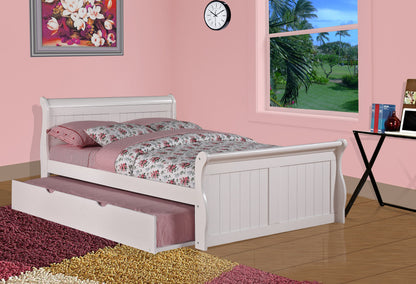 Cama de trineo blanca
