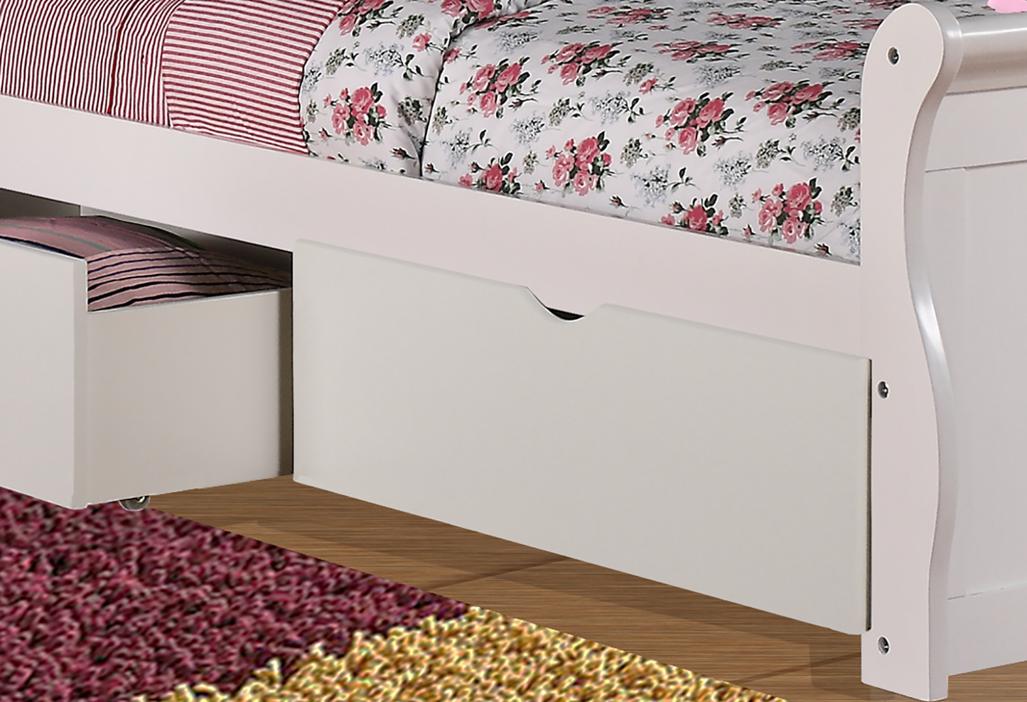 Cama de trineo blanca
