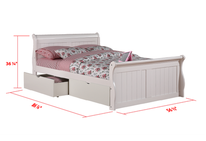 Cama de trineo blanca