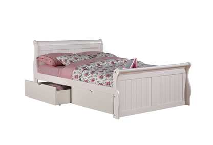 Cama de trineo blanca