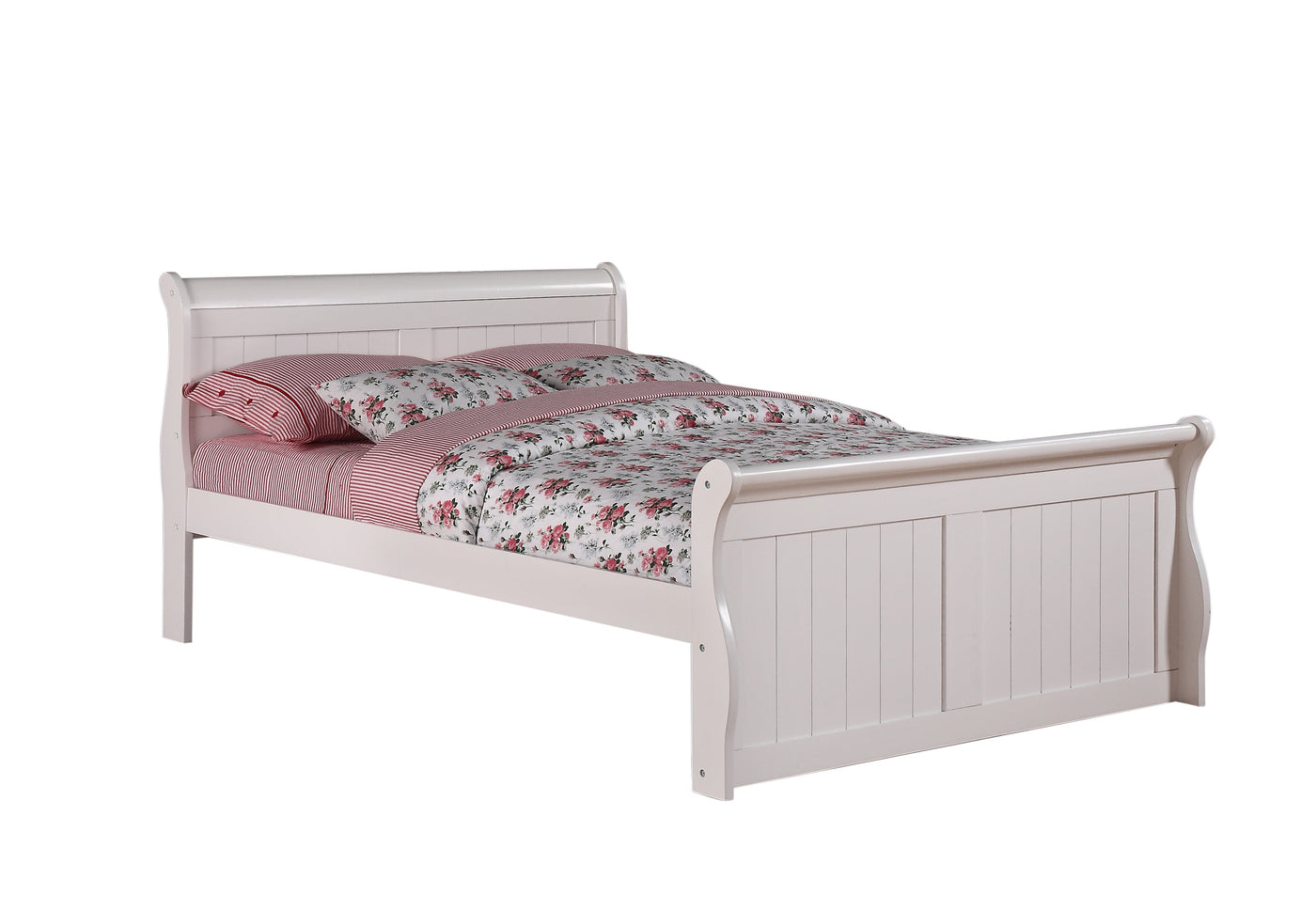 Cama de trineo blanca