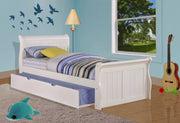 White Sleigh Bed