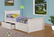 Cama de trineo blanca