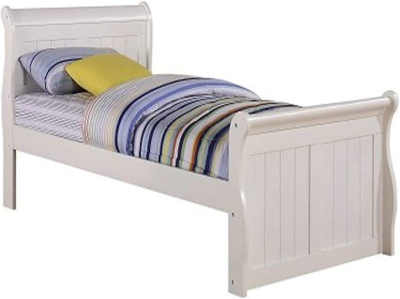 Cama de trineo blanca