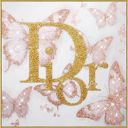 Glam Flutter I Gloss Canvas w/Rocks in Frame