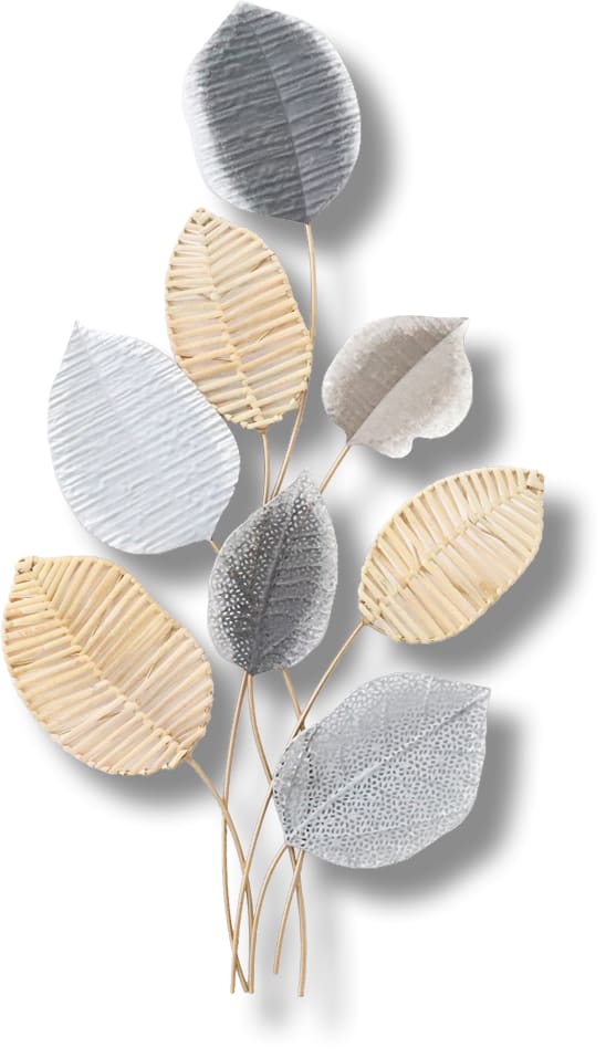 ''Decorative Leaf'' Metal Wall Art