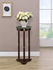 Mesa auxiliar decorativa redonda de mármol Edie Merlot