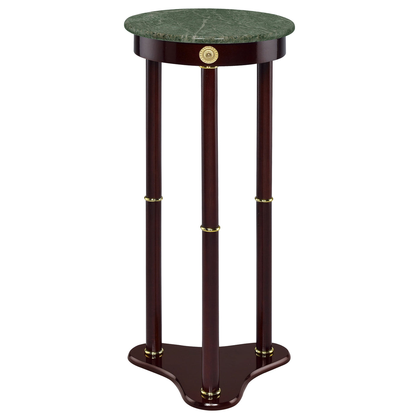 Mesa auxiliar decorativa redonda de mármol Edie Merlot