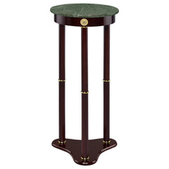 Mesa auxiliar decorativa redonda de mármol Edie Merlot