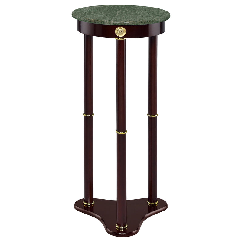 Mesa auxiliar decorativa redonda de mármol Edie Merlot