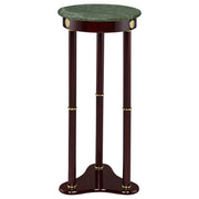 Mesa auxiliar decorativa redonda de mármol Edie Merlot