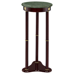 Mesa auxiliar decorativa redonda de mármol Edie Merlot