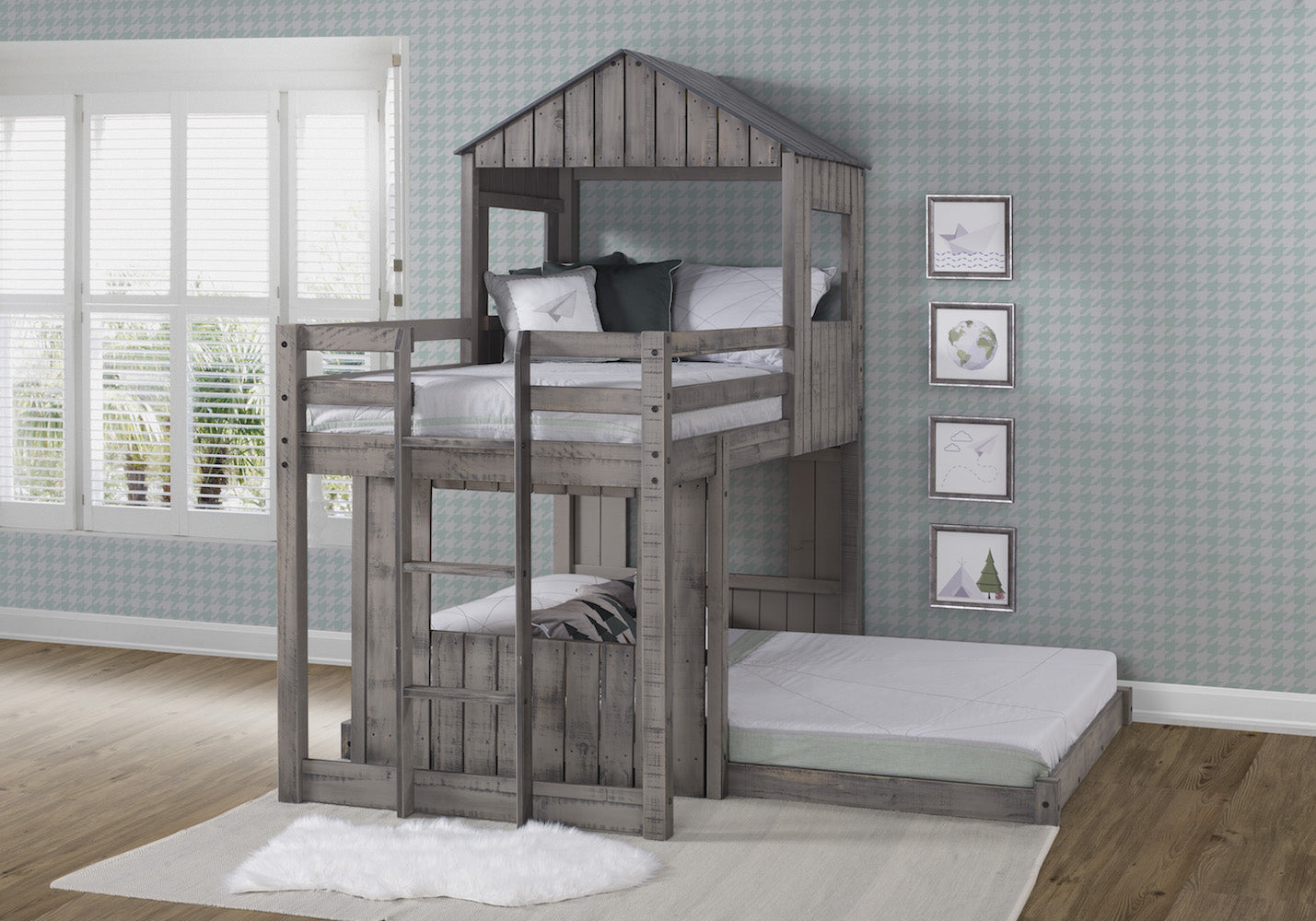 Loft para acampar con dos camas individuales o completo 