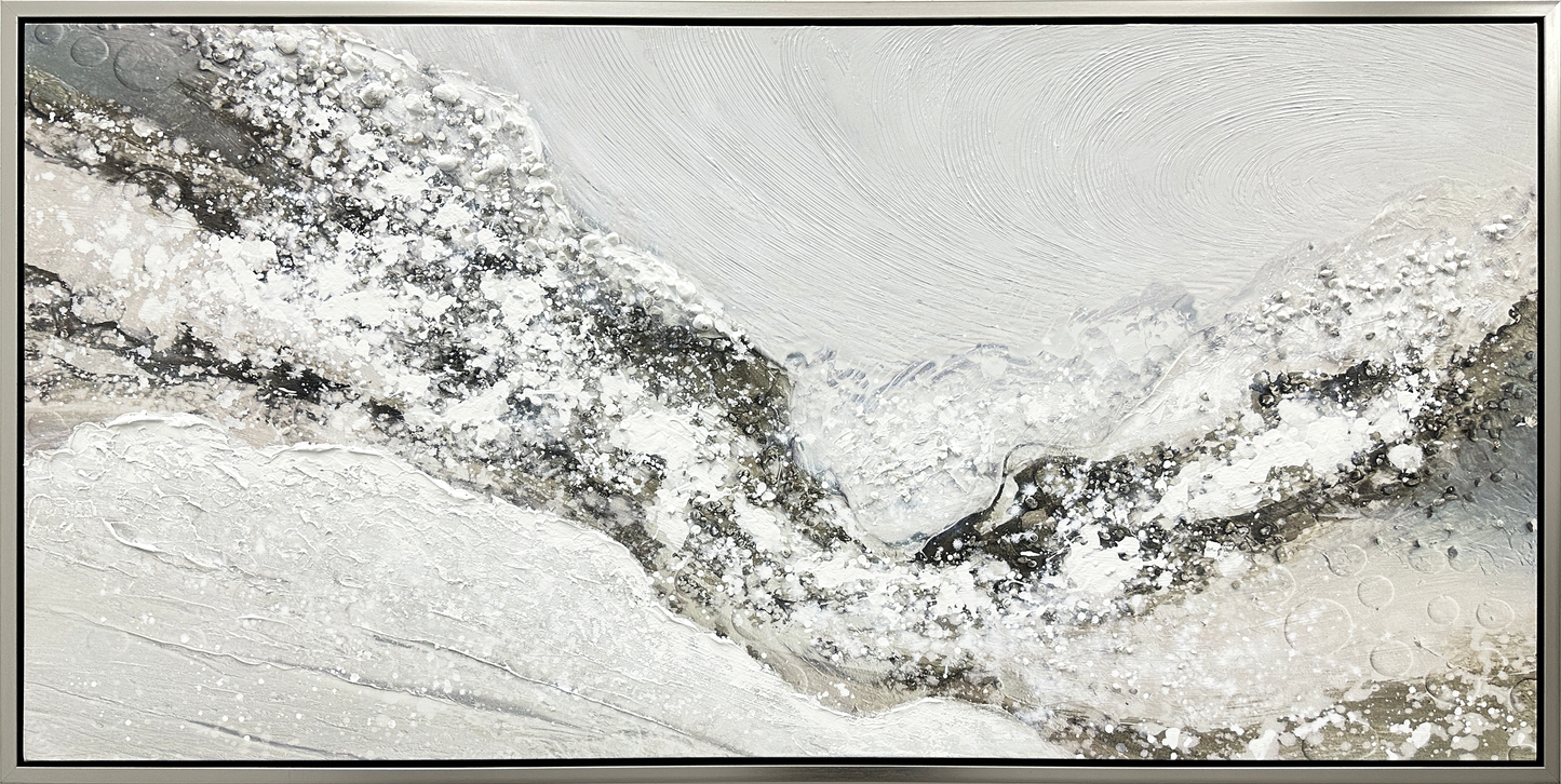 Snowy Drift Hand-embellished Canvas in Frame