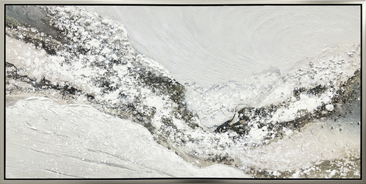 Snowy Drift Hand-embellished Canvas in Frame