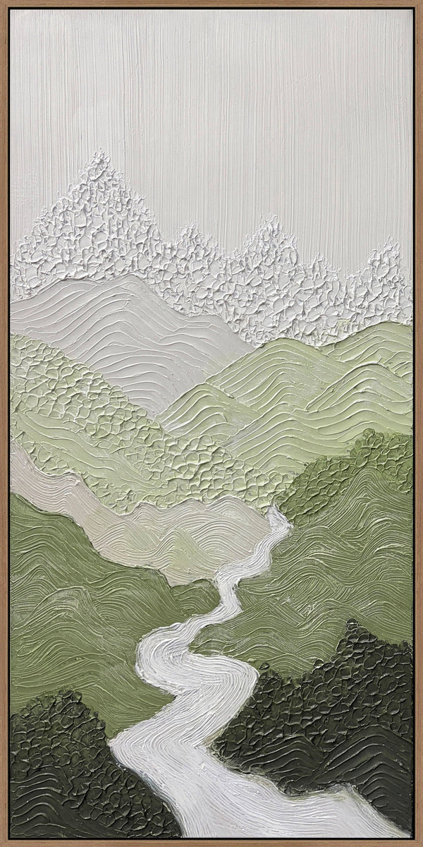 Verdant Passage I Hand-Painted Canvas in Frame