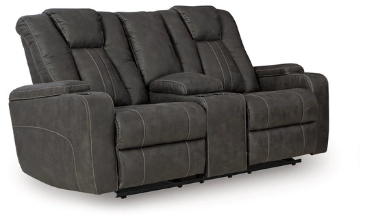Batavia Pier Glider Recliner Loveseat With Console