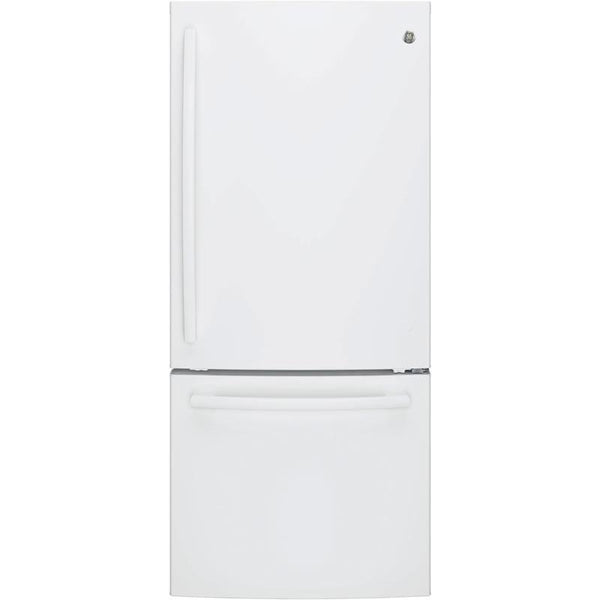 GE 30-inch, 20.9 cu. ft. Bottom Freezer Refrigerator GDE21EGKWW