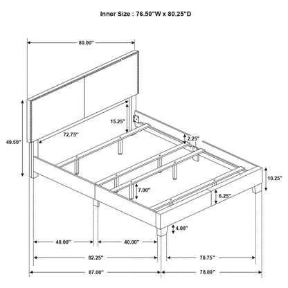 Boyd Upholstered  Panel Bed Charcoal