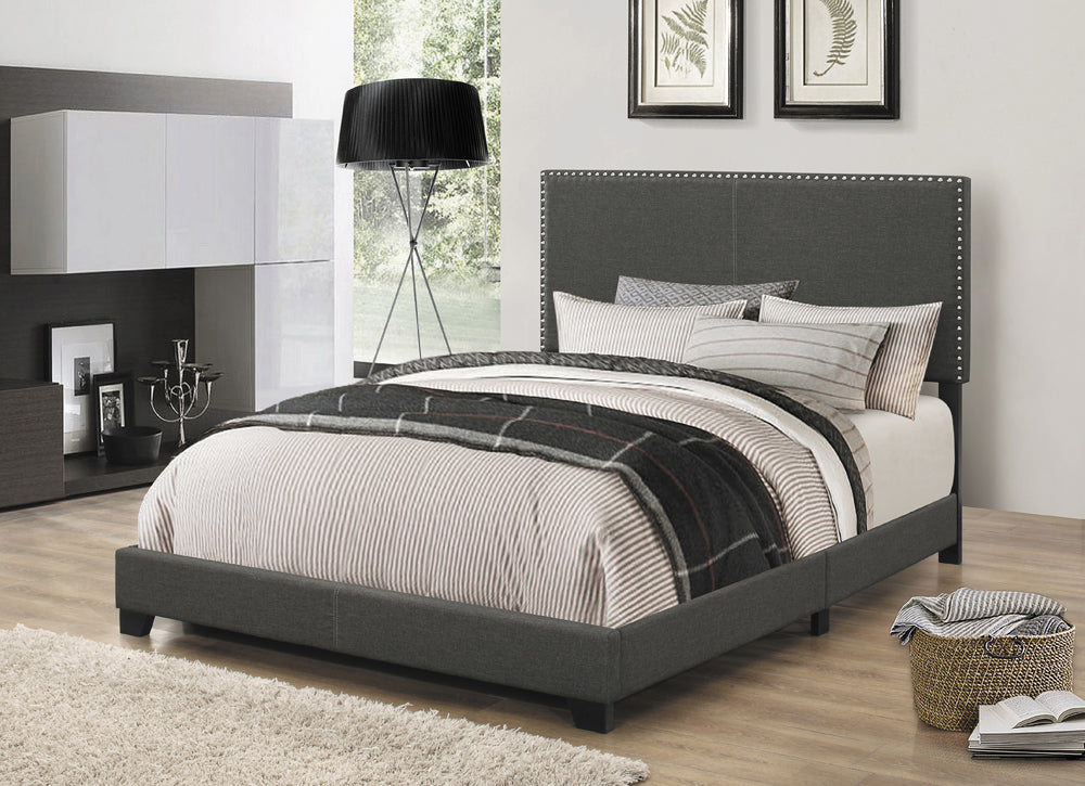 Boyd Upholstered  Panel Bed Charcoal