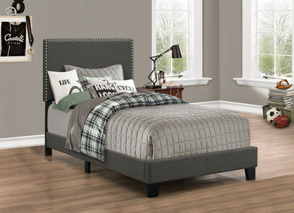 Boyd Upholstered  Panel Bed Charcoal