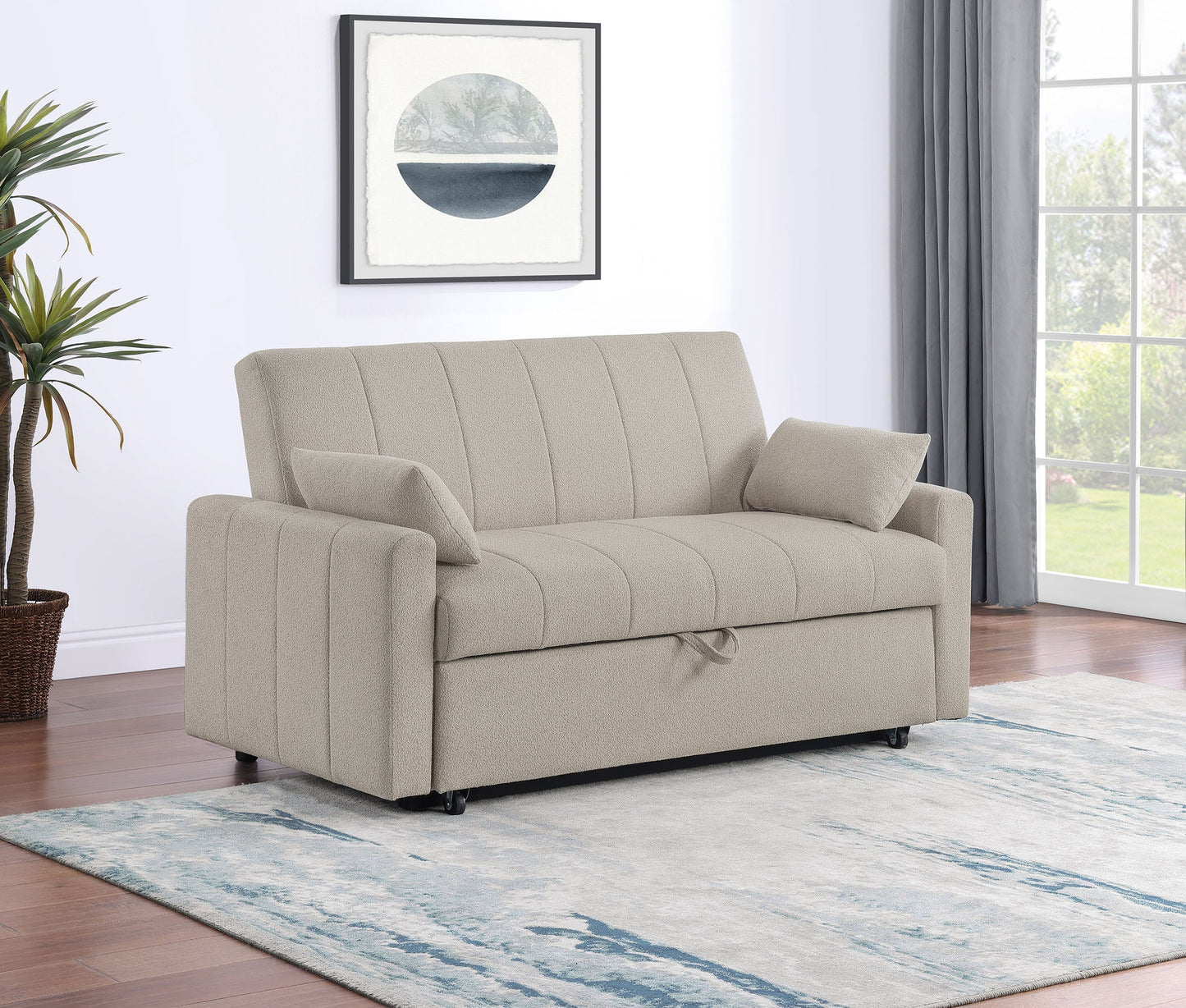 Portland Boucle Upholstered Sleeper Sofa Bed Copper