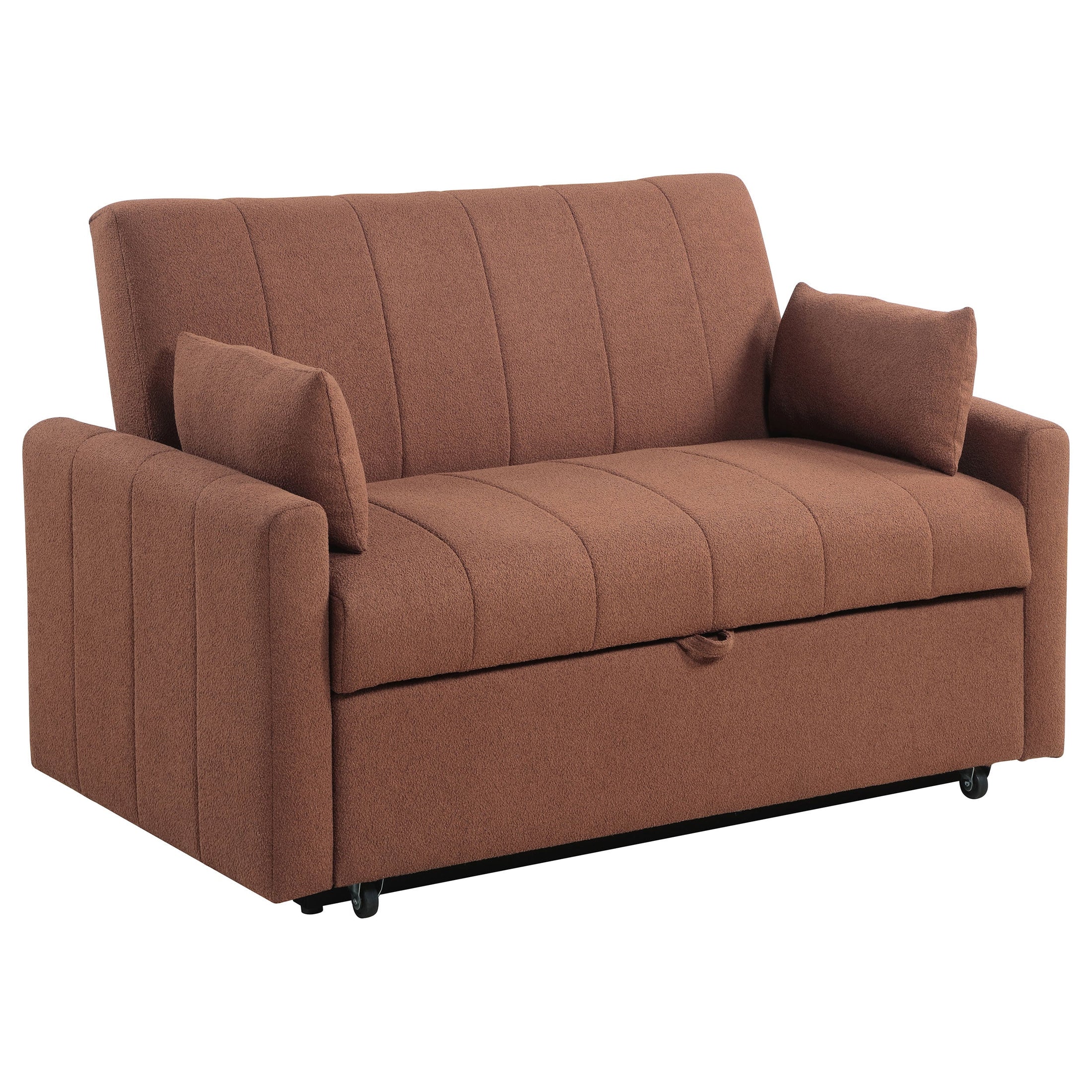 Sofá cama tapizado Portland Boucle color cobre