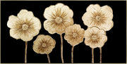 ''Golden Petal Symphony'' Hand-painted Canvas in Frame