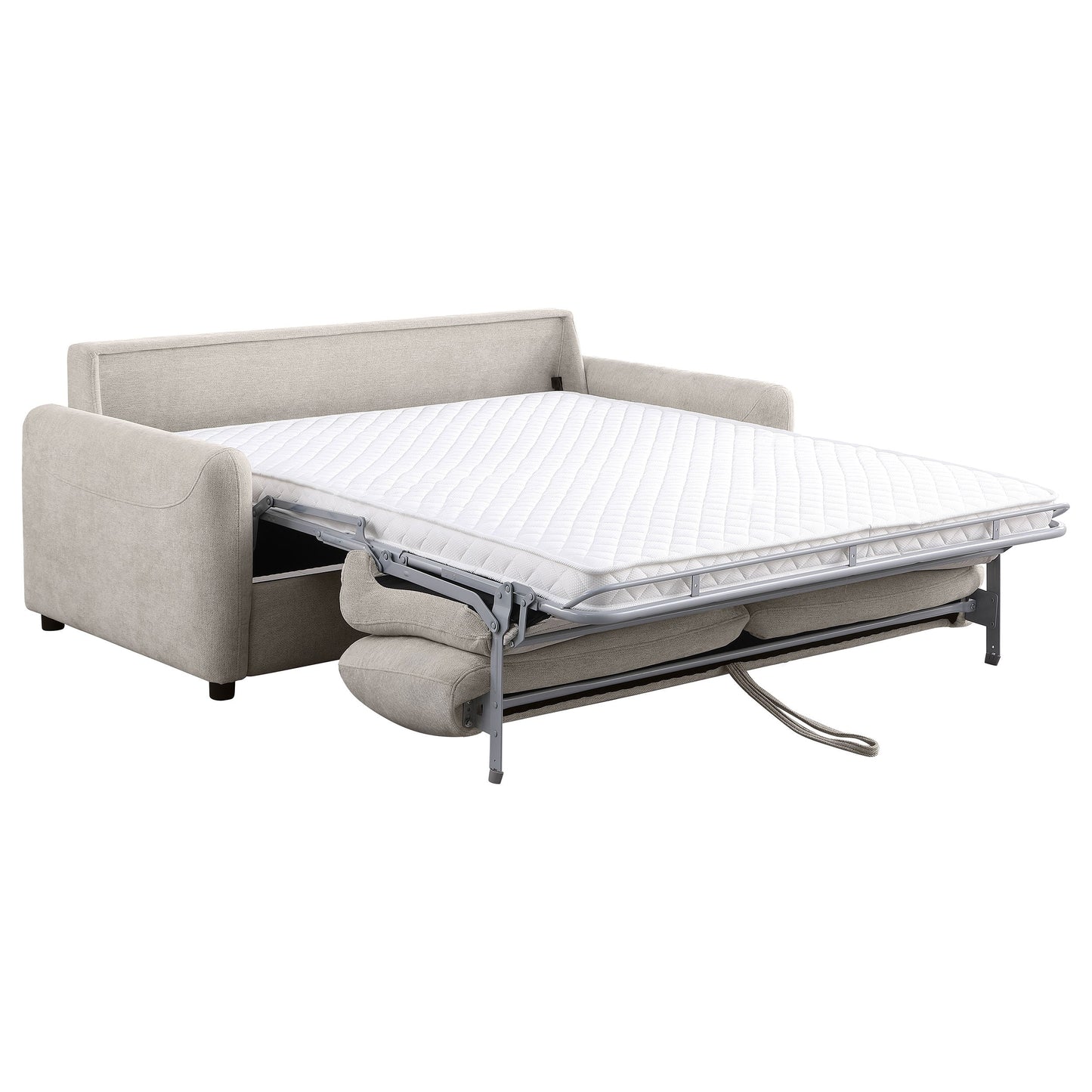 Sofá cama tapizado Rylie con colchón beige