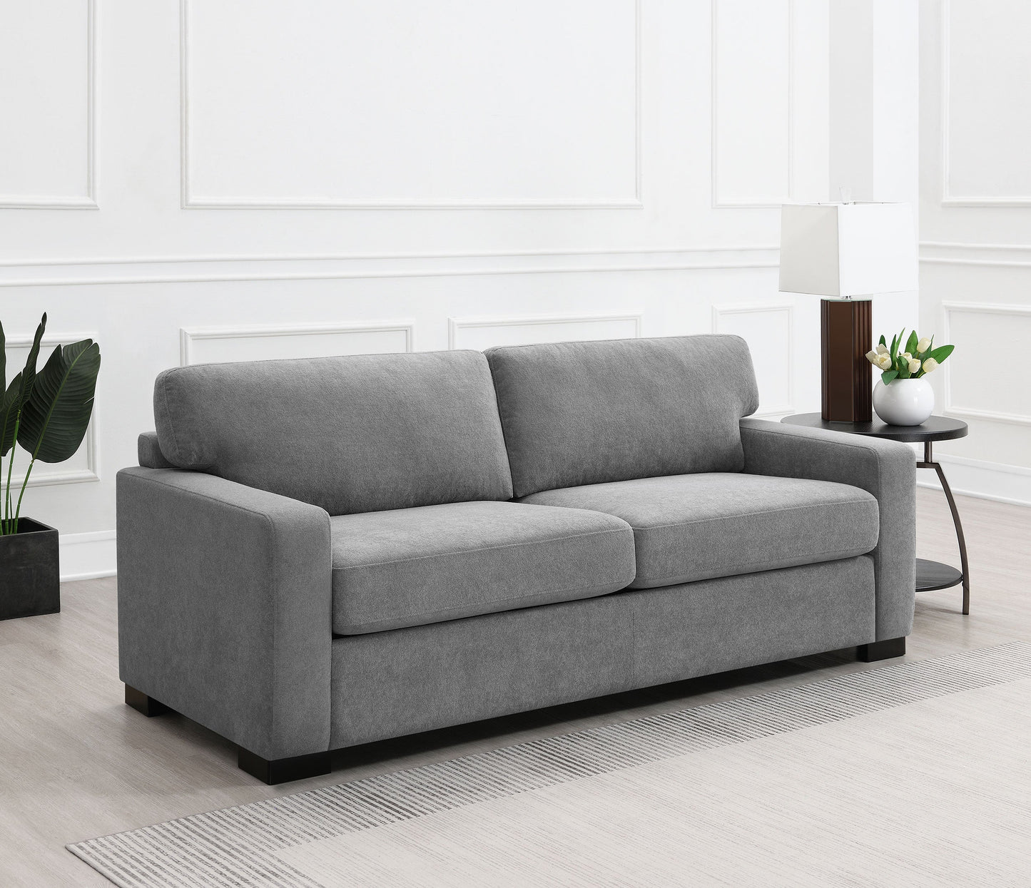 Simpson Upholstered Sofa Sleeper with Mattress Grey