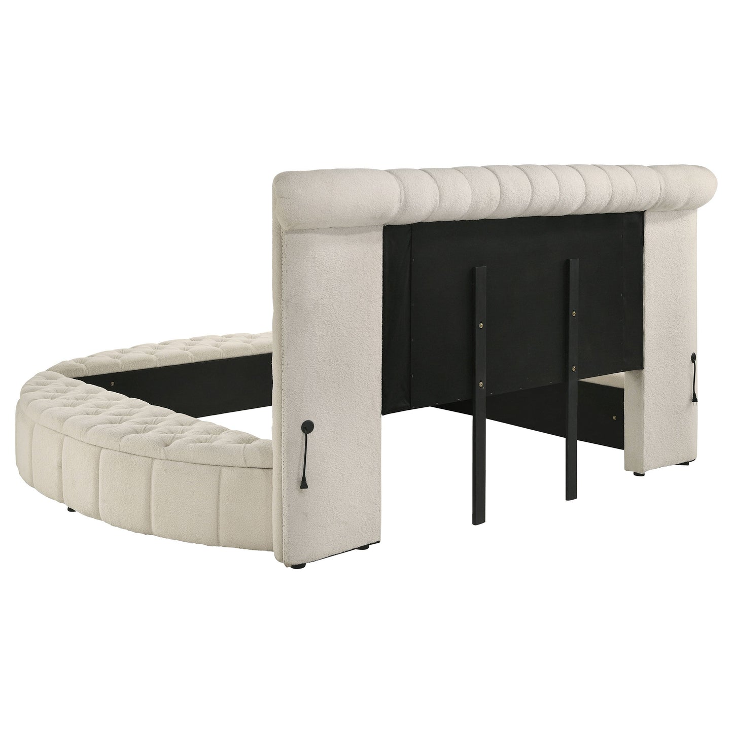 Sonya Upholstered Round Storage Bed Ivory