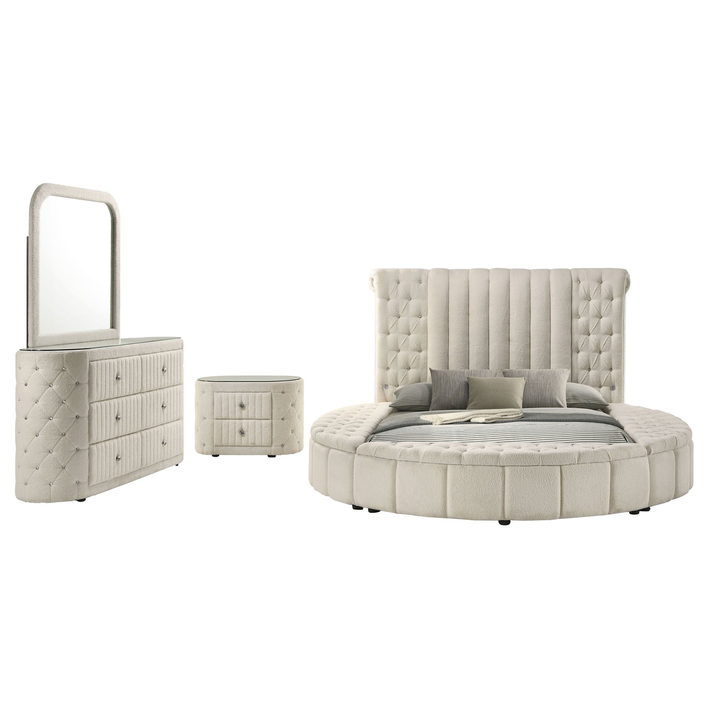 Sonya Upholstered  Bedroom Set Ivory