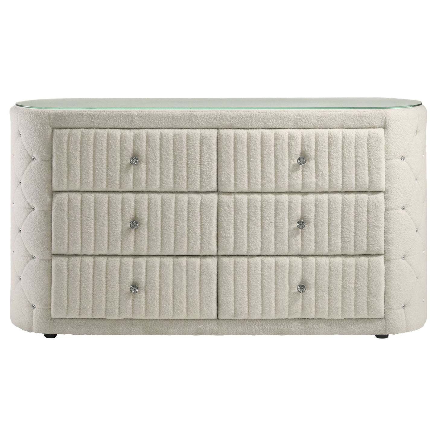 Sonya 6-drawer Upholstered Bedroom Dresser Ivory