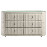 Sonya 6-drawer Upholstered Bedroom Dresser Ivory