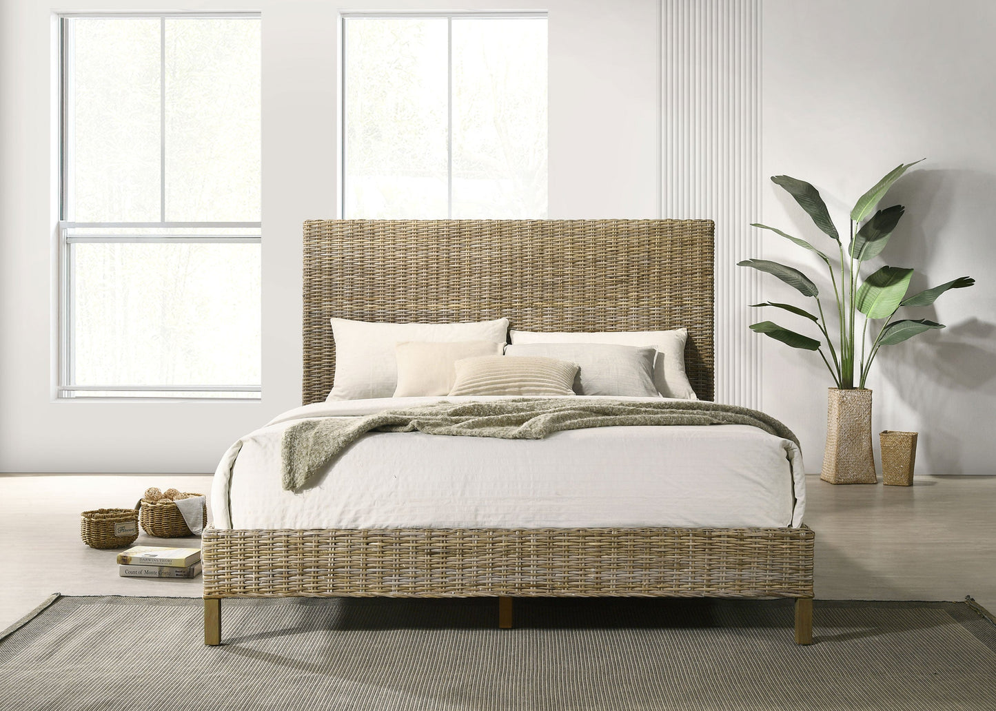 Cama con paneles de madera Zyla Kubu gris