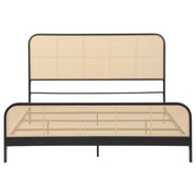 Cama de metal con estructura de caña abierta Lanewood, color negro